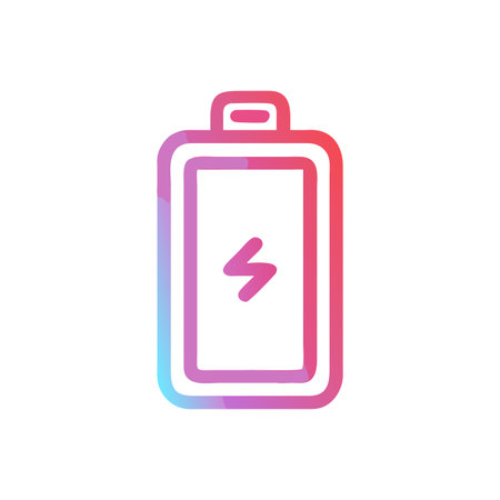Flat style Battery Icon vector illustration for User Interface documents websites and mobile applicationsのイラスト素材