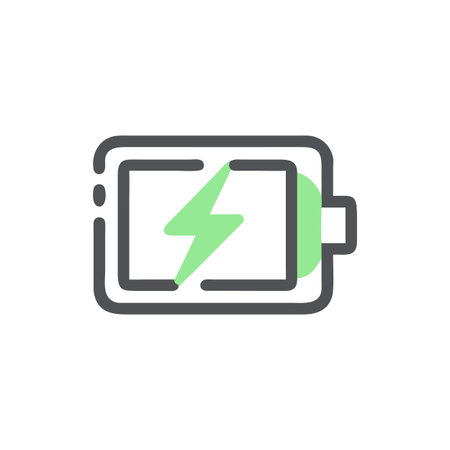 Flat style Battery Icon vector illustration for User Interface documents websites and mobile applicationsのイラスト素材