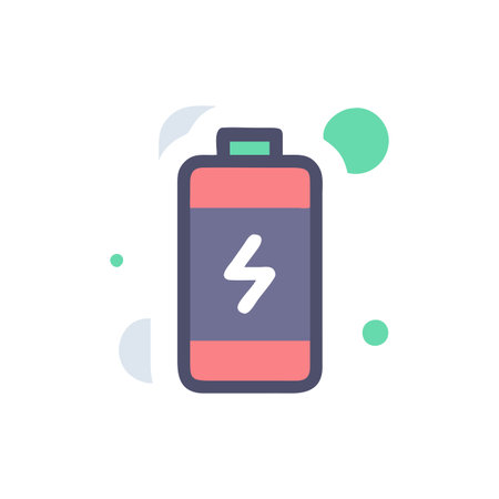 Flat style Battery Icon vector illustration for User Interface documents websites and mobile applicationsのイラスト素材