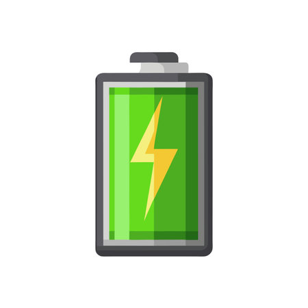 Flat style Battery Icon vector illustration for User Interface documents websites and mobile applicationsのイラスト素材
