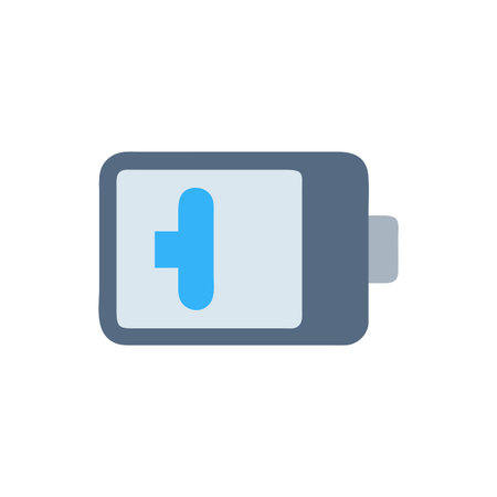 Flat style Battery Icon vector illustration for User Interface documents websites and mobile applicationsのイラスト素材