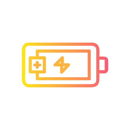 Flat style Battery Icon vector illustration for User Interface documents websites and mobile applicationsのイラスト素材