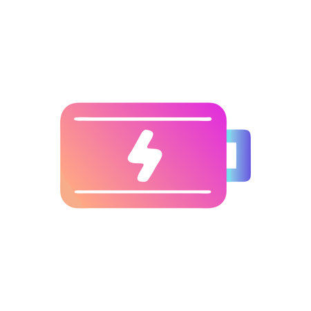 Flat style Battery Icon vector illustration for User Interface documents websites and mobile applicationsのイラスト素材