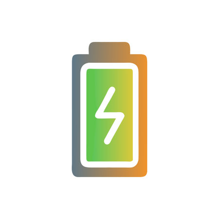 Flat style Battery Icon vector illustration for User Interface documents websites and mobile applicationsのイラスト素材