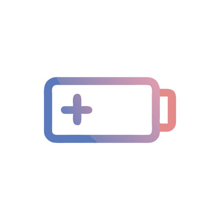 Flat style Battery Icon vector illustration for User Interface documents websites and mobile applicationsのイラスト素材