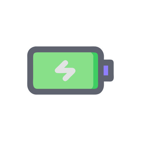 Flat style Battery Icon vector illustration for User Interface documents websites and mobile applicationsのイラスト素材