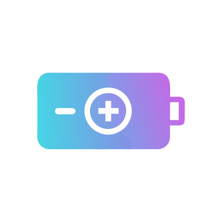 Flat style Battery Icon vector illustration for User Interface documents websites and mobile applicationsのイラスト素材