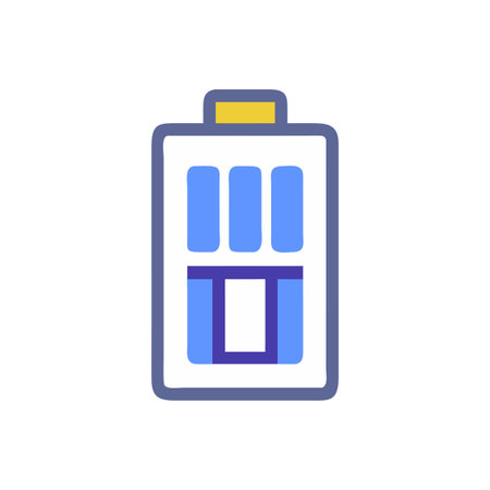 Flat style Battery Icon vector illustration for User Interface documents websites and mobile applicationsのイラスト素材