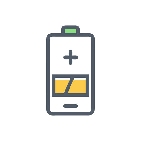 Flat style Battery Icon vector illustration for User Interface documents websites and mobile applicationsのイラスト素材