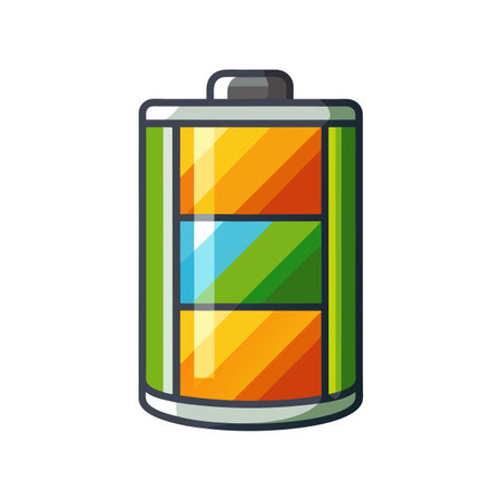 Flat style Battery Icon vector illustration for User Interface documents websites and mobile applicationsのイラスト素材