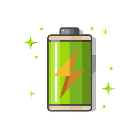 Flat style Battery Icon vector illustration for User Interface documents websites and mobile applicationsのイラスト素材