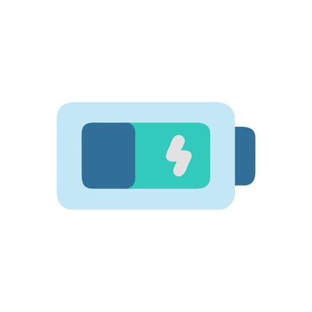 Flat style Battery Icon vector illustration for User Interface documents websites and mobile applicationsのイラスト素材