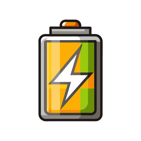 Flat style Battery Icon vector illustration for User Interface documents websites and mobile applicationsのイラスト素材