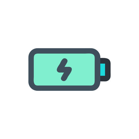 Flat style Battery Icon vector illustration for User Interface documents websites and mobile applicationsのイラスト素材
