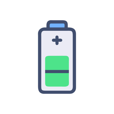 Flat style Battery Icon vector illustration for User Interface documents websites and mobile applicationsのイラスト素材