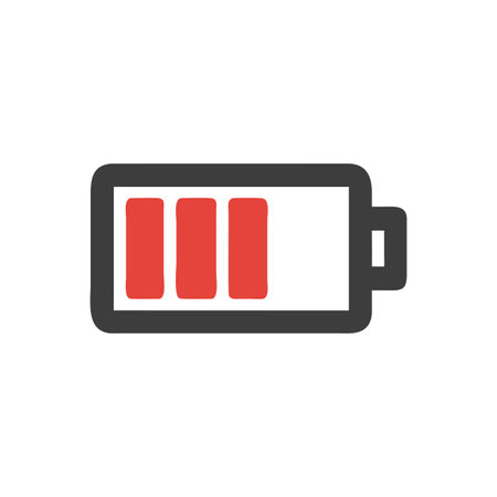 Flat style Battery Icon vector illustration for User Interface documents websites and mobile applicationsのイラスト素材