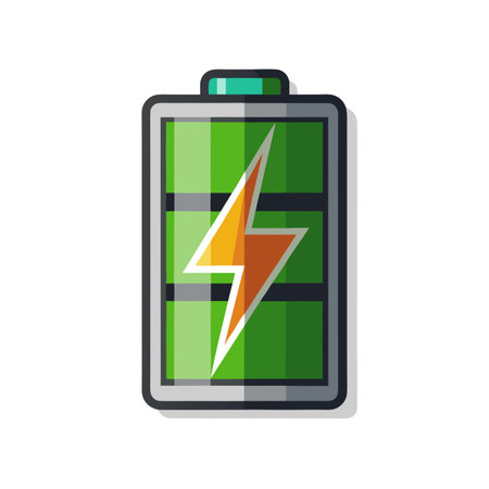 Flat style Battery Icon vector illustration for User Interface documents websites and mobile applicationsのイラスト素材