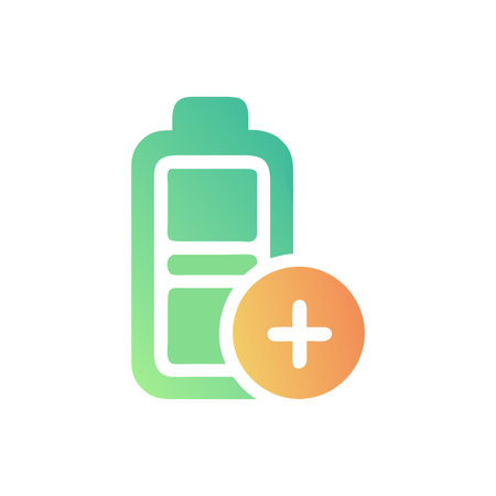 Flat style Battery Icon vector illustration for User Interface documents websites and mobile applicationsのイラスト素材