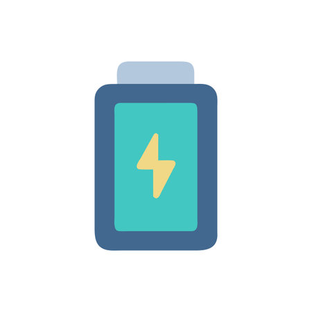 Flat style Battery Icon vector illustration for User Interface documents websites and mobile applicationsのイラスト素材