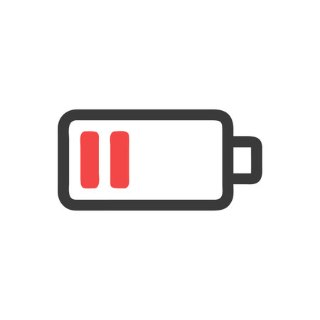 Flat style Battery Icon vector illustration for User Interface documents websites and mobile applicationsのイラスト素材
