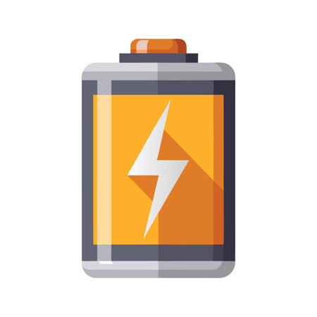Flat style Battery Icon vector illustration for User Interface documents websites and mobile applicationsのイラスト素材