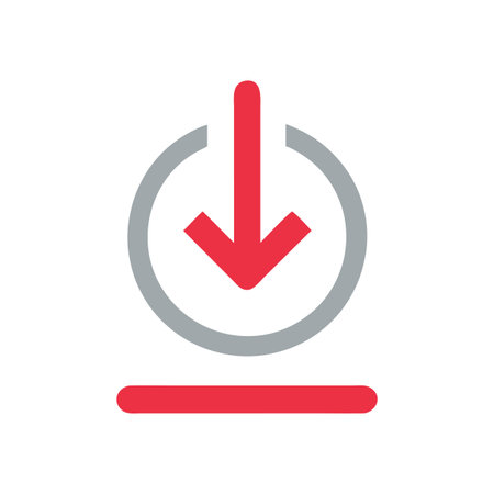 Flat style download arrow icon vector illustration for User Interface documents websites and mobile applicationsのイラスト素材
