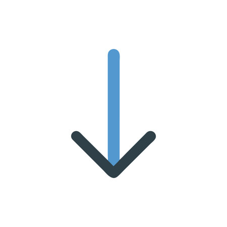 Flat style download arrow icon vector illustration for User Interface documents websites and mobile applicationsのイラスト素材