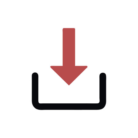 Flat style download arrow icon vector illustration for User Interface documents websites and mobile applicationsのイラスト素材