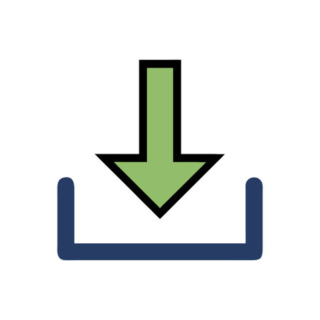 Flat style download arrow icon vector illustration for User Interface documents websites and mobile applicationsのイラスト素材