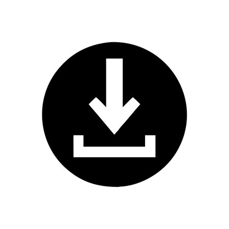 Flat style download arrow icon vector illustration for User Interface documents websites and mobile applicationsのイラスト素材