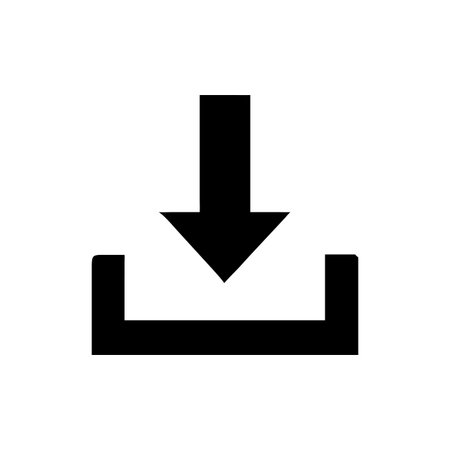 Flat style download arrow icon vector illustration for User Interface documents websites and mobile applicationsのイラスト素材