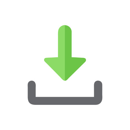 Flat style download arrow icon vector illustration for User Interface documents websites and mobile applicationsのイラスト素材