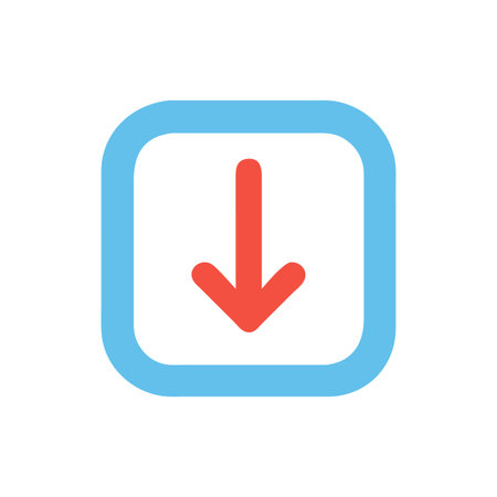 Flat style download arrow icon vector illustration for User Interface documents websites and mobile applicationsのイラスト素材