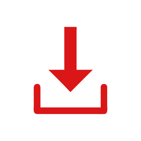 Flat style download arrow icon vector illustration for User Interface documents websites and mobile applicationsのイラスト素材