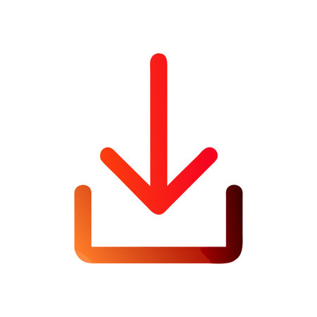 Flat style download arrow icon vector illustration for User Interface documents websites and mobile applicationsのイラスト素材