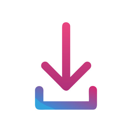 Flat style download arrow icon vector illustration for User Interface documents websites and mobile applicationsのイラスト素材