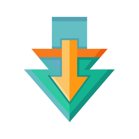 Flat style download arrow icon vector illustration for User Interface documents websites and mobile applicationsのイラスト素材