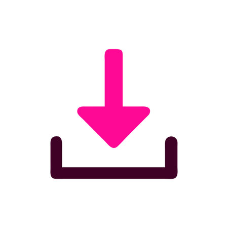 Flat style download arrow icon vector illustration for User Interface documents websites and mobile applicationsのイラスト素材