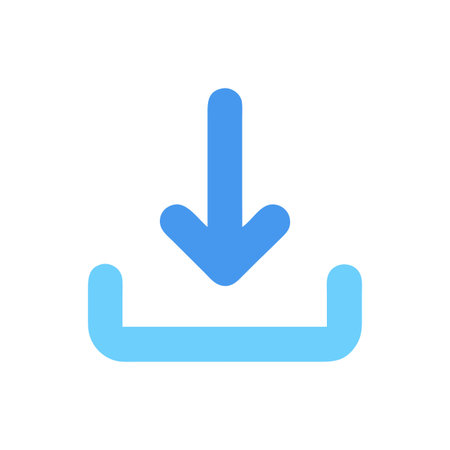 Flat style download arrow icon vector illustration for User Interface documents websites and mobile applicationsのイラスト素材