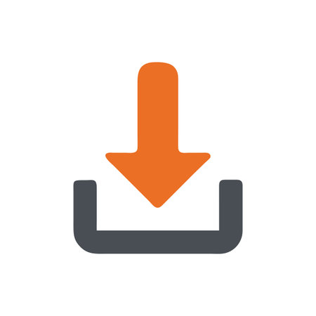 Flat style download arrow icon vector illustration for User Interface documents websites and mobile applicationsのイラスト素材