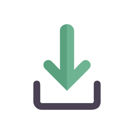 Flat style download arrow icon vector illustration for User Interface documents websites and mobile applicationsのイラスト素材