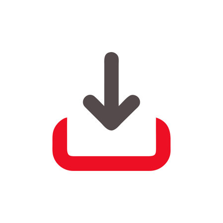 Flat style download arrow icon vector illustration for User Interface documents websites and mobile applicationsのイラスト素材