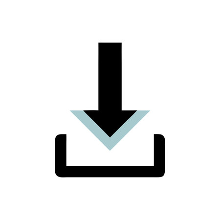 Flat style download arrow icon vector illustration for User Interface documents websites and mobile applicationsのイラスト素材