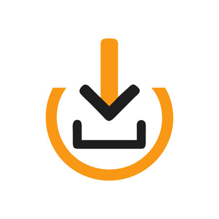 Flat style download arrow icon vector illustration for User Interface documents websites and mobile applicationsのイラスト素材