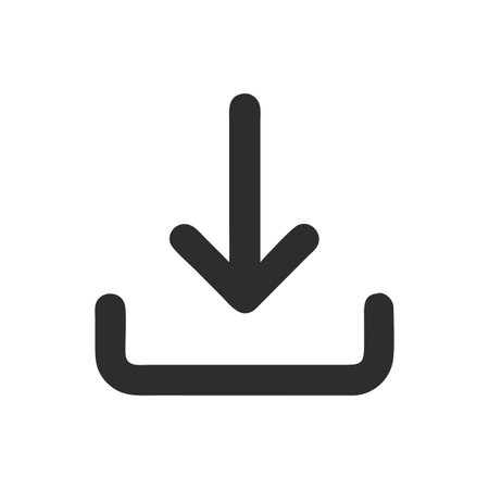 Flat style download arrow icon vector illustration for User Interface documents websites and mobile applicationsのイラスト素材