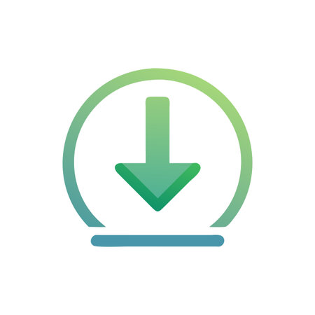 Flat style download arrow icon vector illustration for User Interface documents websites and mobile applicationsのイラスト素材