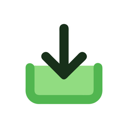 Flat style download arrow icon vector illustration for User Interface documents websites and mobile applicationsのイラスト素材