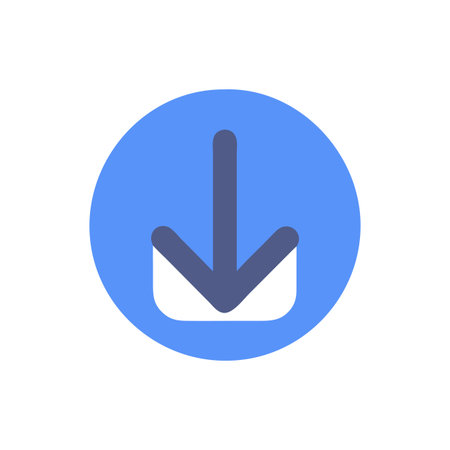 Flat style download arrow icon vector illustration for User Interface documents websites and mobile applicationsのイラスト素材