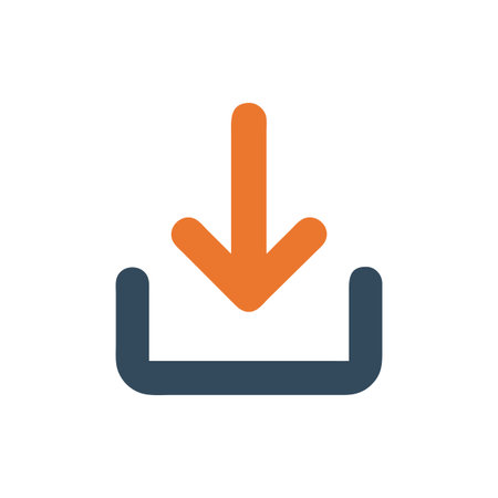Flat style download arrow icon vector illustration for User Interface documents websites and mobile applicationsのイラスト素材
