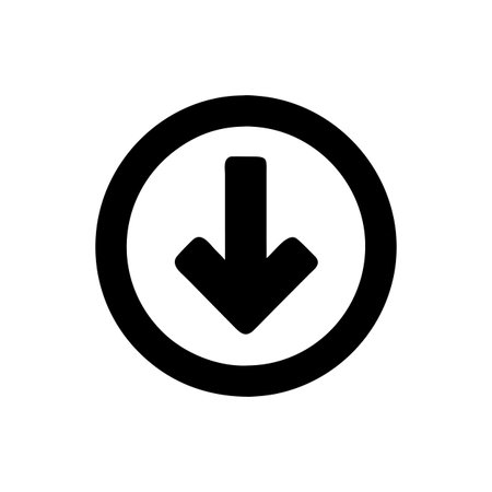 Flat style download arrow icon vector illustration for User Interface documents websites and mobile applicationsのイラスト素材